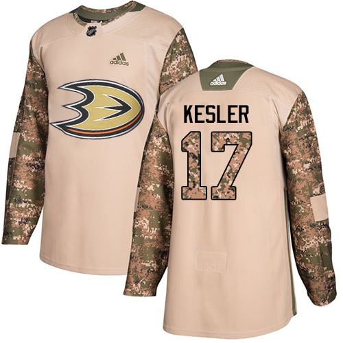 Adidas Ducks #17 Ryan Kesler Camo Authentic Veterans Day Youth Stitched NHL Jersey